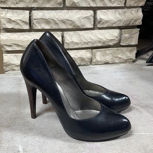 Ferragamo closed toe black high heels